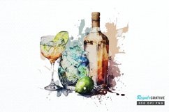 Watercolor Alcohol clipart png clipart Product Image 1