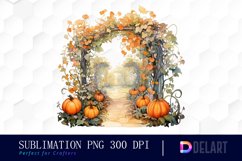 Watercolor Halloween Garden Path Sublimation Clipart Product Image 1