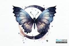 Fairy Night Moth and Moon PNG Clipart Product Image 1