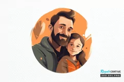 Dad and Daughter Father's Day PNG Clipart Product Image 1