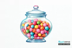 Fancy Clear Glass Candy Jar PNG Clipart Product Image 1