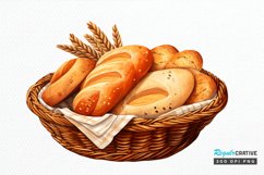 Bread Basket Watercolor Sublimation PNG Clipart Product Image 1