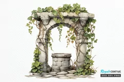 Stone Wells and Vines PNG Clipart Product Image 1