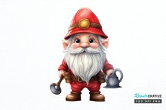Funny Fireman Gnome Sublimation PNG Clipart Product Image 1