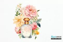 Vintage Perfume Bottles Watercolor PNG Clipart Product Image 1