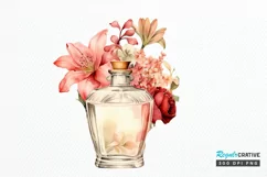 Vintage Perfume Bottles Watercolor PNG Clipart Product Image 1