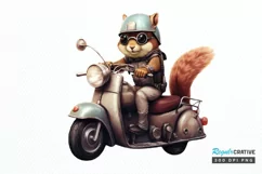 Squirrel Riding A Motorbike PNG Clipart Product Image 1