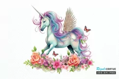 Fairy Unicorn Sublimation PNG Clipart Product Image 1
