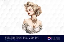 Watercolor Elegant Glam Lady Clipart Fun Product Image 1