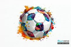 Watercolor Football PNG Clipart Product Image 1