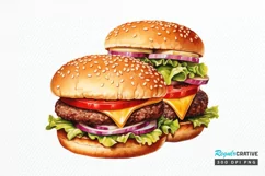 Big Hamburgers Sublimation PNG Clipart Product Image 1