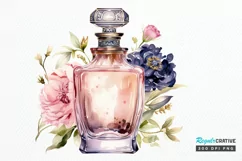 Vintage Perfume Bottles Watercolor PNG Clipart Product Image 1