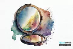Watercolor Face Powder Mirror PNG Clipart Product Image 1
