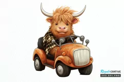 Cute Highland Cow Sublimation PNG Clipart Product Image 1