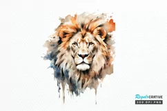 Watercolor Lion Wall Art PNG Clipart Product Image 1