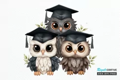 Graduation Owl Friends Sublimation PNG Clipart Product Image 1