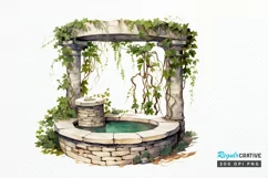 Stone Wells and Vines PNG Clipart Product Image 1