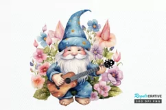 Watercolor Rockstar Gnome PNG Clipart Product Image 1