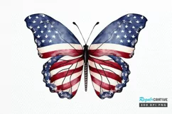 Patriotic American Flag Butterfly PNG Clipart Product Image 1