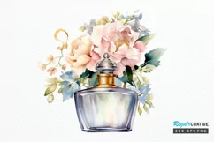 Vintage Perfume Bottles Watercolor PNG Clipart Product Image 1