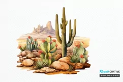 Cactus House Watercolor Sublimation PNG Clipart Product Image 1