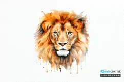 Watercolor Lion Wall Art PNG Clipart Product Image 1