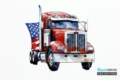 Patriotic Truck Sublimation PNG Clipart Product Image 1