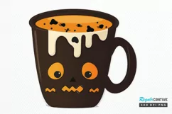 Cute And Creepy Mug Halloween Sticker PNG Clipart Product Image 1