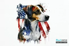 Watercolor Patriotic Dog PNG Clipart Product Image 1