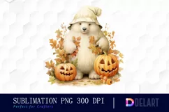 Watercolor Halloween Bear Illustration PNG Clipart Product Image 1