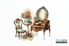 Watercolor Victorian Furniture png clipart Product Image 1