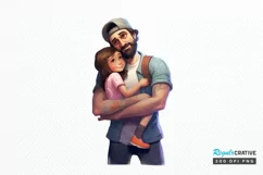 Dad and Daughter Father's Day PNG Clipart Product Image 1