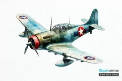 Fighter Aircraft Watercolor PNG Clipart Product Image 1