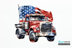 Patriotic Truck Sublimation PNG Clipart Product Image 1