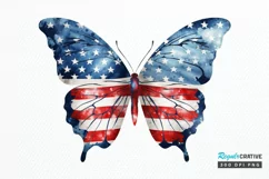 Patriotic American Flag Butterfly PNG Clipart Product Image 1
