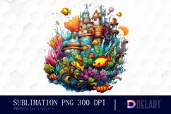 Watercolor Dreamy Underwater Fantasy Clipart Product Image 1