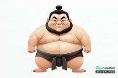 Funny Japanese Sumo Wrestler PNG Clipart Product Image 1