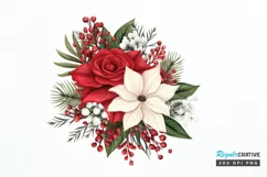 Christmas Flower Bouquet PNG Clipart Product Image 1