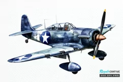 Fighter Aircraft Watercolor PNG Clipart Product Image 1
