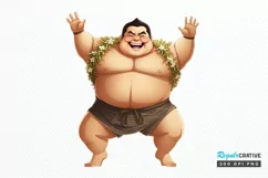 Funny Japanese Sumo Wrestler PNG Clipart Product Image 1