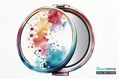 Watercolor Face Powder Mirror PNG Clipart Product Image 1