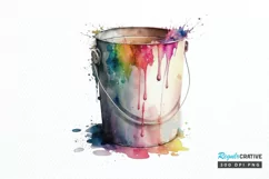 Watercolor Paint Bucket PNG Clipart Product Image 1