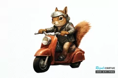 Squirrel Riding A Motorbike PNG Clipart Product Image 1
