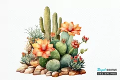 Cactus House Watercolor Sublimation PNG Clipart Product Image 1
