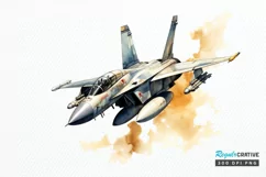 Fighter Aircraft Watercolor PNG Clipart Product Image 1