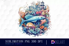 Watercolor Dreamy Underwater Fantasy PNG Clipart Product Image 1