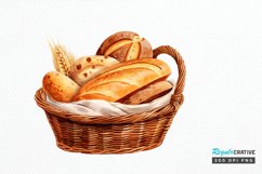 Bread Basket Watercolor Sublimation PNG Clipart Product Image 1