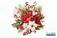 Christmas Flower Bouquet PNG Clipart Product Image 1
