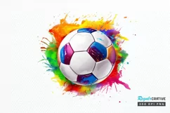 Watercolor Football PNG Clipart Product Image 1