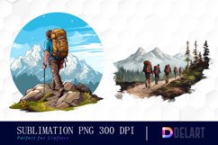 Hiking Watercolor Sublimation Art Product Image 1